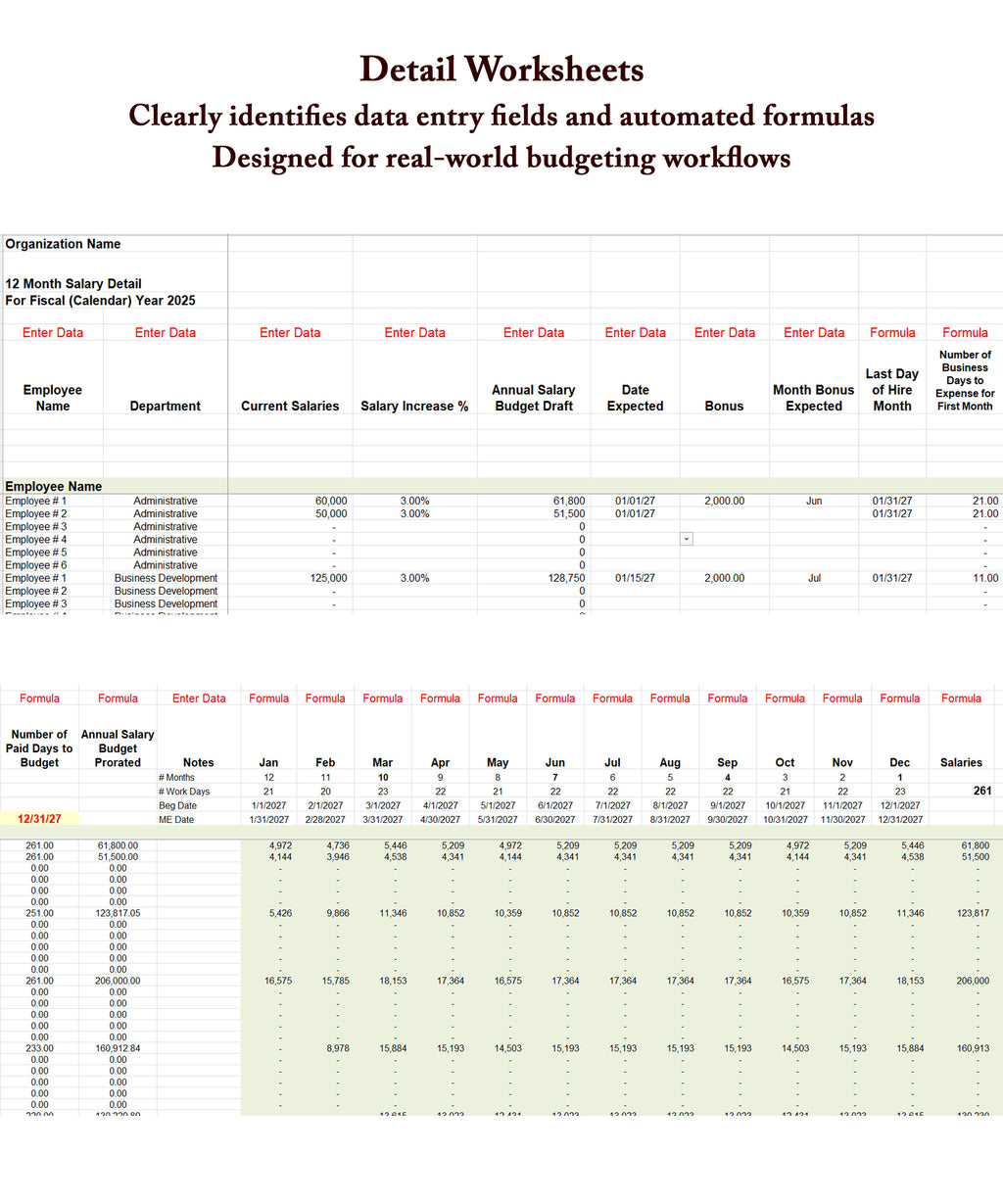 Professional Budgeting System | Excel Financial Workbook | Automated Budget Reports & Executive Dashboards | Small, Mid-Sized, Nonprofits