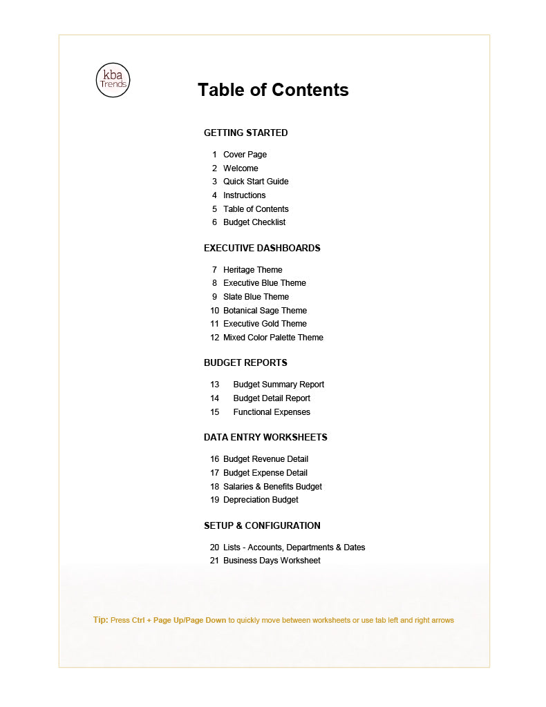 Professional Budgeting System | Excel Financial Workbook | Automated Budget Reports & Executive Dashboards | Small, Mid-Sized, Nonprofits